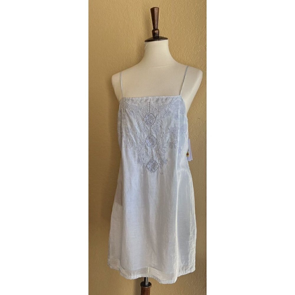 GUESS Womens Light Green Judy Embroidered Silk Blend Slip Dress Size S - Picture 2 of 10